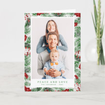 Botânica de Folhagem de Natal Moderna de Watercolo