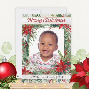 Cartão De Festividades Botânica de inverno Foto festiva Feliz Natal