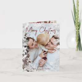 Cartão De Festividades Botânica Floral 1 Foto Feliz Natal