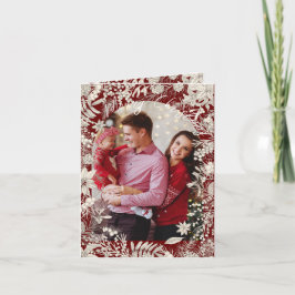 Cartão De Festividades Botânica Floral 1 Fotografia Arco Vermelho Feliz N