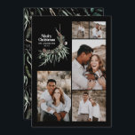 Cartão De Festividades Botânica multifoto-elegante de cor aquática modern<br><div class="desc">Preto,  multifoto elegante rústico,  crosta aquosa,  cor seca botânica,  cor muda,  cor verde,  cor muda,  cartão de Natal.</div>