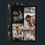 Cartão De Festividades Botânica multifoto-elegante de cor aquática modern<br><div class="desc">Preto,  multifoto elegante rústico,  crosta aquosa,  cor seca botânica,  cor muda,  cor verde,  cor muda,  cartão de Natal.</div>