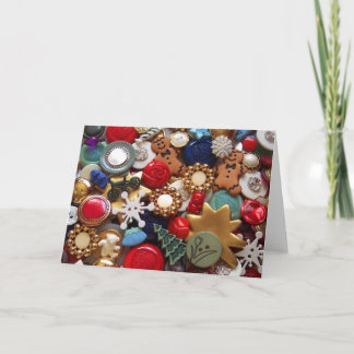 Cartão De Festividades Botões dos homens de pão-de-espécie do Natal