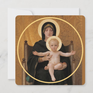 Cartão De Festividades Bougereau Virgem e Filho