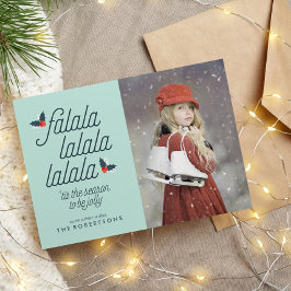 Cartão De Festividades Boughes da Holly Christmas Photo