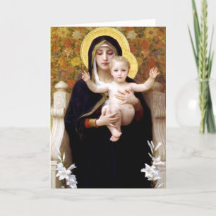 Cartão De Festividades Bouguereau Madonna of the Lilies Christmas