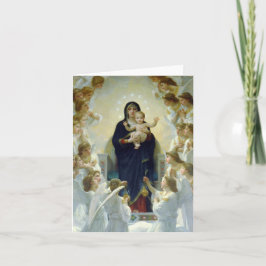 Cartão De Festividades Bouguereau Virgin e Cristo Criança com Anjos