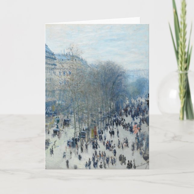 Cartão De Festividades Boulevard des Capucines, por Claude Monet (Frente)