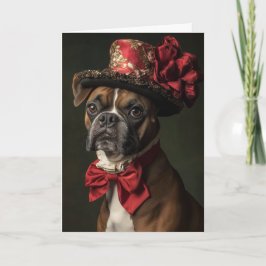 Cartão De Festividades Boxer Natal Vitoriano Cachorro