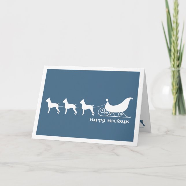 Cartão De Festividades Boxers Puxando Papais noeis na coxa (Frente)