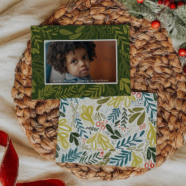 Cartão De Festividades Bramble verde | Foto Botânica Festiva