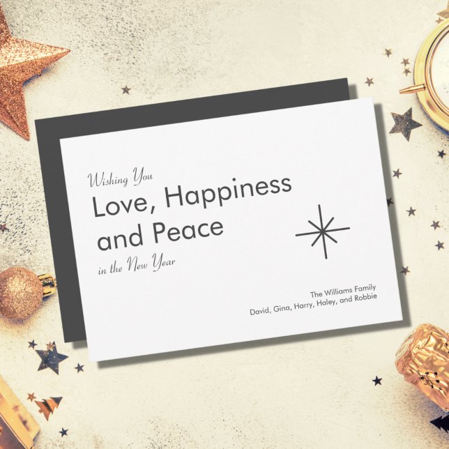 Cartão De Festividades Branca de Cinzas Elegantes do Ano Novo 2024 (Criador carregado)