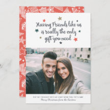 Branca de Foto de Natal Moderno, Amigos Engraçados