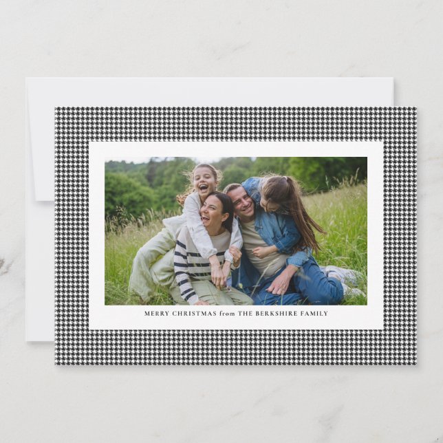 Cartão De Festividades Branco e preto-e-branco clássico (Frente)