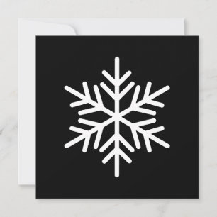 Cartão De Festividades Branco Festivo Floco de Neve Nórdico em Preto Mode