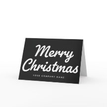 Branco no Preto Retro Script Feliz Natal