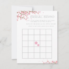 Cartão De Festividades Bridal Bingo para o Chá de panela de Cherry Blosso