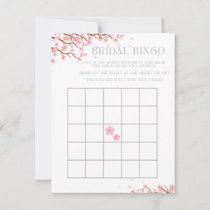 Cartão De Festividades Bridal Bingo para o Chá de panela de Cherry Blosso