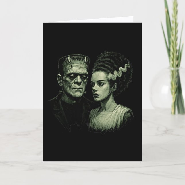 Cartão De Festividades Bride Of Frankenstein Folded Card (Frente)