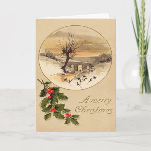 Cartão De Festividades Bridge Snow Wintry Scenly