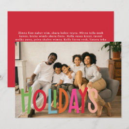 Cartão De Festividades Bright Fun Holidays Christmas Personalized Photo