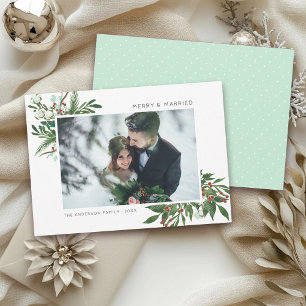 Cartão De Festividades Bright Joy Foto de Sprig Mistletoe Casada