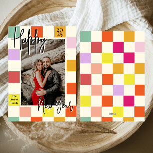 Cartão De Festividades Bright Modern Groovy Multicolor Ano Novo 2025