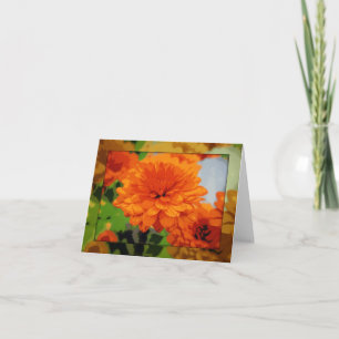 Cartão De Festividades Bright Orange Mums Note Card