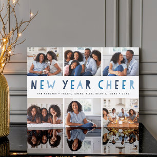 Cartão De Festividades Bright Tidings   New Year Photo Collage Card