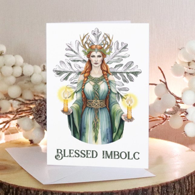 Cartão De Festividades Brigid Imbolc Candlemas Snowflake Celtic Wiccan (Brigid Imbolc Candlemas Snowflake Celtic Wiccan Holiday Card)