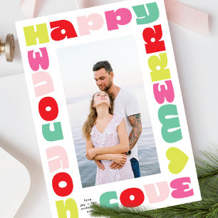 Cartão De Festividades brilhante colorido moderno uma foto de natal