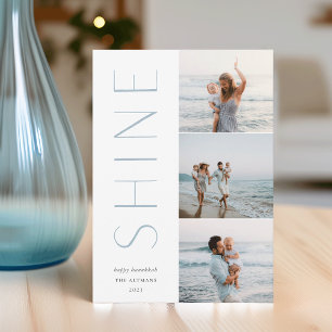 Cartão De Festividades Brilhar Colagem de Fotos Moderna 3 Hanukkah