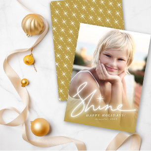 Cartão De Festividades Brilho Círculo Manuscrito Dourado Ombre Foto