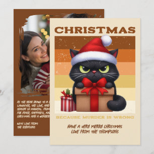 Cartão De Festividades Brilho de Pão de Mel Gato Divertido Foto de Natal