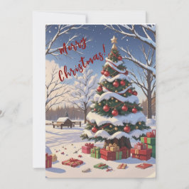 Cartão De Festividades Brilho na Árvore & Presentes