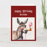 Brincadeira Aniversário Donkey Nome Personalizado 