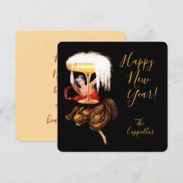 Cartão De Festividades Brinde de Champanhe Ano Novo