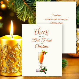 Cartão De Festividades Brindes de Natal Melhor Amiga Peach Bellini