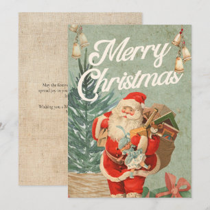 Cartão De Festividades Brinquedos Clássicos do Papai Noel Natal Presente 