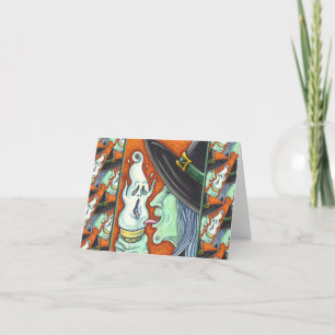 CARTÃO DE FESTIVIDADES BRISAS COMENDO GRITANDO CONE DE SORVETE, HALLOWEEN