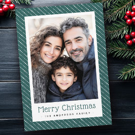 Cartão De Festividades Brisas pontilhadas bonitas, feliz foto de Natal ve