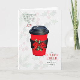 Cartão De Festividades Brista Latte Full of Joy Coffee Cup Seasonal Cheer
