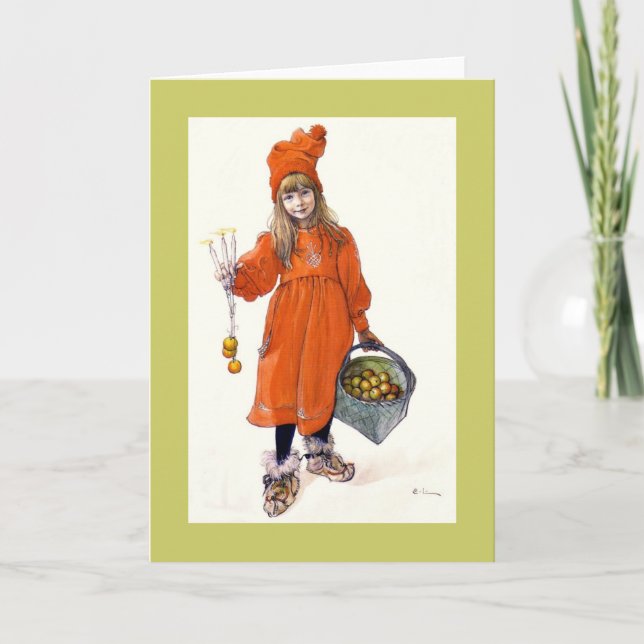 Cartão De Festividades Brita (Iduna) com Velas e Maçãs (Frente)