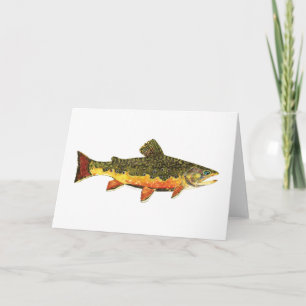 Cartão De Festividades Brook Trout Fish Painting
