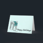 Cartão De Festividades Brooklyn Bridge Christmas Hanukkah NYC Holiday<br><div class="desc">Os cartões apresentam uma ilustração original de um marco Nova Iorque, a ponte do Brooklyn, "vestida" para a temporada de férias. Perfeito para Hanukkah ou Natal! Esta ilustração Chanukah também está disponível em outros produtos. Não vê o que está procurando? Precisa de ajuda para a personalização? Entre em contato com...</div>