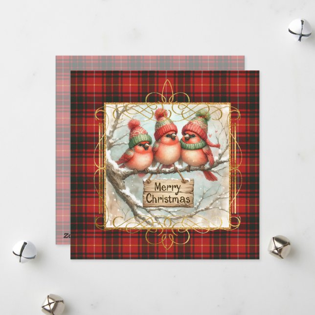 Cartão De Festividades Bruce Modern Original Scottish Tartan Christmas (Frente/Verso In Situ)