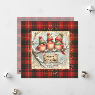Cartão De Festividades Bruce Moderno Original Natal com Tartan Escocês