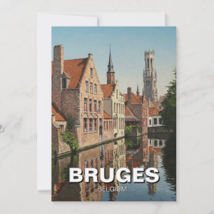 Cartão De Festividades Bruges Belgium Viagem Souvenir Vintage