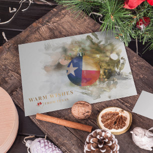 Cartão De Festividades BrushAVC Texas Flag Enfeites de natal Art Holi