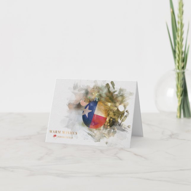 Cartão De Festividades BrushAVC Texas Flag Enfeites de natal Art Holi (Frente)